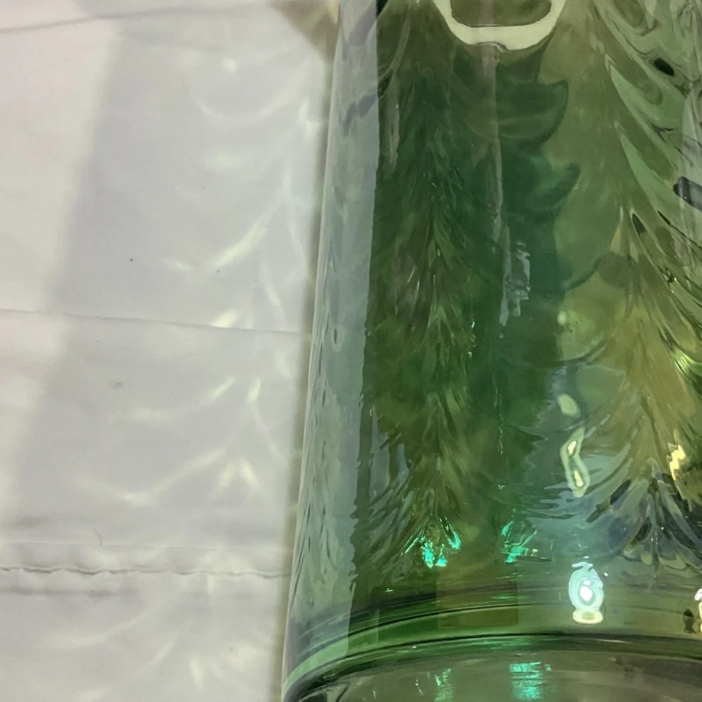 Green Glass Pitcher with Handle
